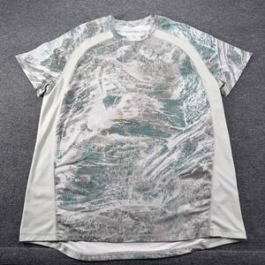 Realtree Fishing Mens 2XL Aspect Camo Performance Short Sleeve Shirt Green Grey